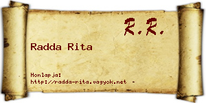 Radda Rita névjegykártya